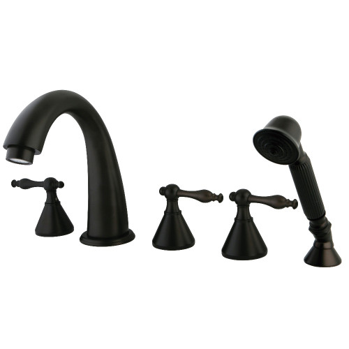 Kingston Brass KS23655NL Roman Tub Faucet with Hand Shower, Oil Rubbed Bronze