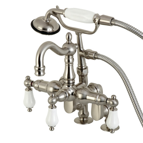 Kingston Brass  CC6015T8 Vintage Clawfoot Tub Faucet with Hand Shower, Brushed Nickel