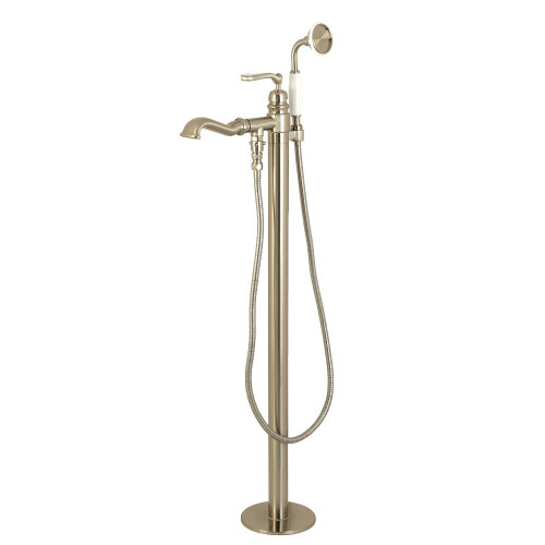 Kingston Brass KS7018RL Royale Freestanding Tub Faucet with Hand Shower, Brushed Nickel