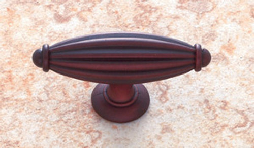 JVJ 62112 Old World Bronze 2 3/4" Oblong Fluted Door Knob