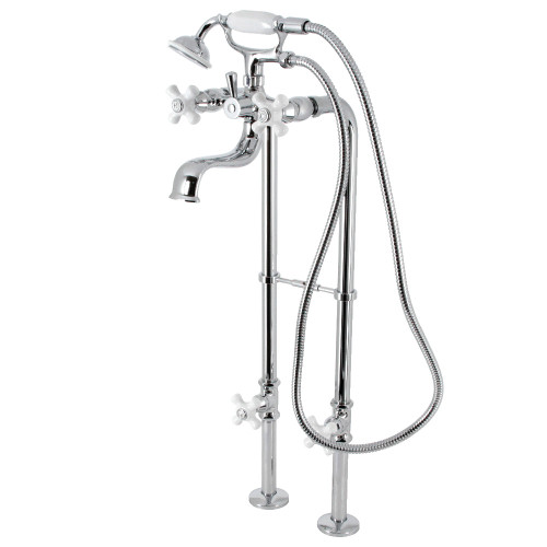 Kingston Brass  CCK226PXK1 Kingston Freestanding Clawfoot Two Handle Tub Faucet Package with Supply Line, Stop Valve and Handle, Polished Chrome