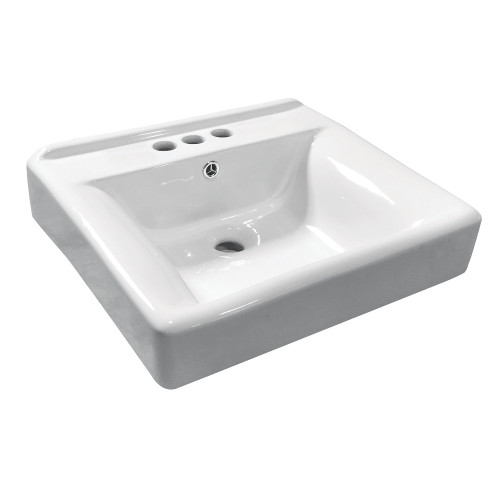 Kingston Brass Fauceture EV2018W34 Concord 20" Console Sink Basin (4-Inch, 3-Hole), White