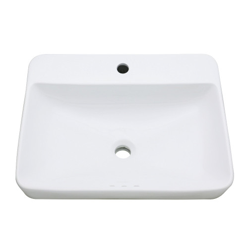 Kingston Brass Fauceture EV2318 Century 23-Inch Rectangular Ceramic Drop-In Bathroom Sink, White