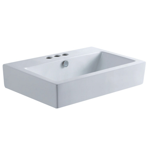 Kingston Brass EV4318W34 Century Ceramic Bathroom Sink (4-Inch, 3-Hole), White - 16 3/4 inch