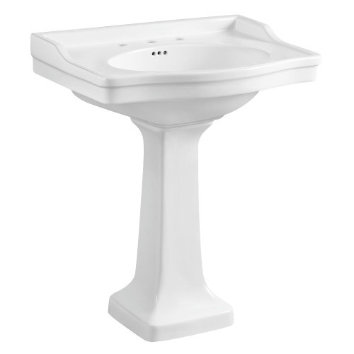 Kingston Brass Fauceture VPB3308 Imperial Wall Mount Pedestal Sink, White