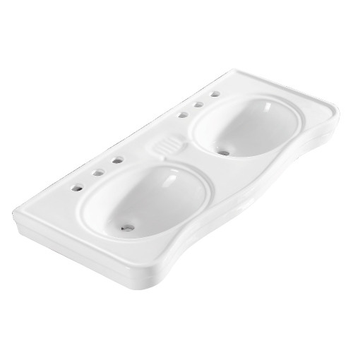 Kingston Brass Fauceture VPB1488B Imperial 47-Inch Double Bowl Console Sink Top, White