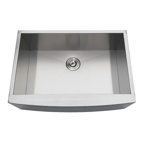 Kingston Brass Gourmetier GKUSF302110 Uptowne Undermount Stainless Steel Farmhouse Kitchen Sink, Brushed - 30 inch