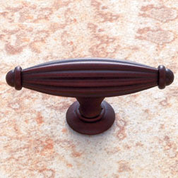 JVJ Old World Bronze 2 1/2" Oblong Fluted Door Knob - 62012