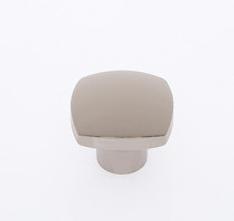 JVJ Polished Nickel 30 mm (1 3/16") Square Door Knob With Rounded Edges - 76616
