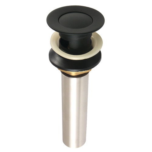 Kingston Brass KB6000 Complement Push-Up Drain with Overflow, Matte Black