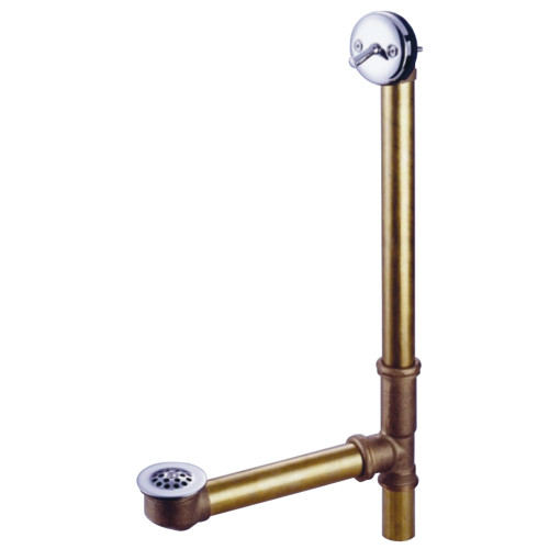 Kingston Brass PDTL1181 18" Trip Lever Waste with Overflow with Grid, Polished Chrome