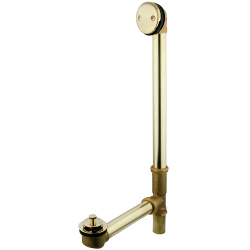 Kingston Brass PDLL3182 18" Tub Waste with Overflow with Lift and Lock Drain, Polished Brass