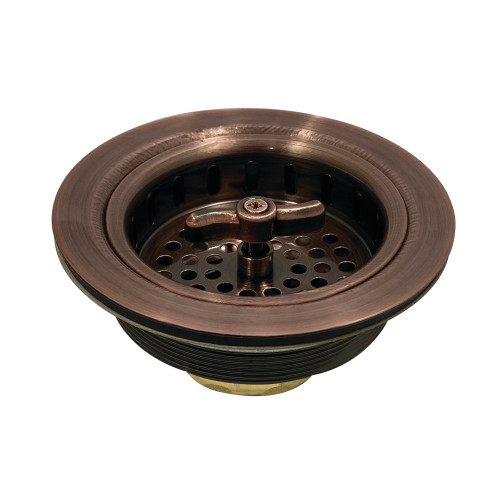 Kingston Brass K212AC Tacoma Spin and Seal Sink Basket Strainer, Antique Copper