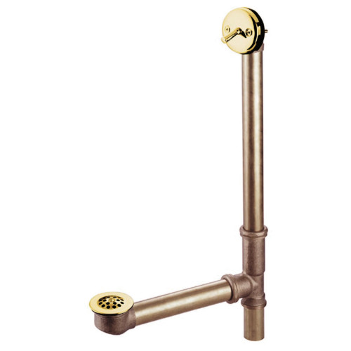 Kingston Brass PDTL1182 18" Trip Lever Waste with Overflow with Grid, Polished Brass