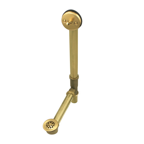 Kingston Brass DTL1187 18-Inch Trip Lever Waste and Overflow with Grid, Brushed Brass