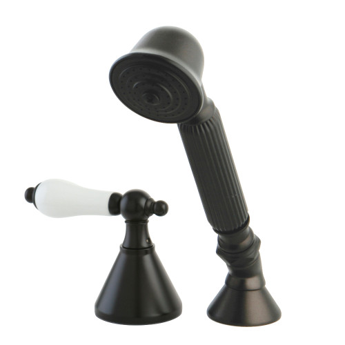 Kingston Brass KSK2365PLTR Deck Mount Hand Shower with Diverter for Roman Tub Faucet, Oil Rubbed Bronze