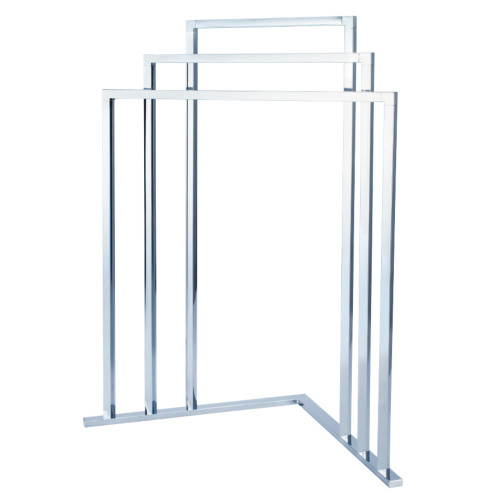 Kingston Brass SCC8271 Edenscape L-Shaped Freestanding 3-Tier Steel Corner Towel Rack, Polished Chrome