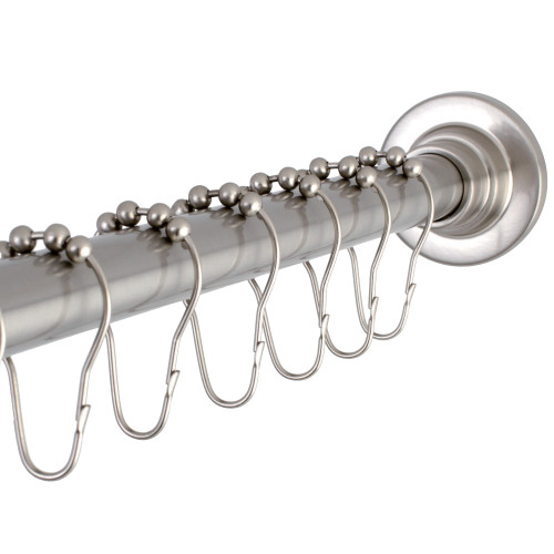 Kingston Brass SCC3118 Edenscape Adjustable Shower Curtain Rod with Ring, Brushed Nickel