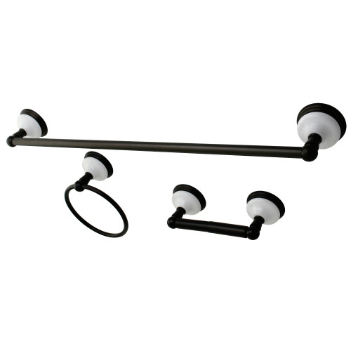 Kingston Brass BAK111148ORB Victorian 3-Piece Bathroom Hardware, Oil Rubbed Bronze - Towel bar, Towel Ring, Toilet Paper Holder