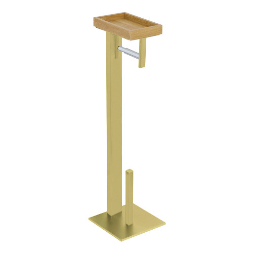 Kingston Brass SCC8507 Edenscape Freestanding Toilet Paper Holder with Storage Shelf, Brushed Brass