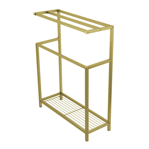 Kingston Brass SCC8367 Edenscape Freestanding Iron Towel Rack, Brushed Brass