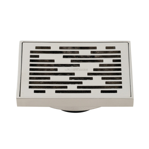 Kingston Brass BSF6310PN Watercourse Transit 4" Square Grid Shower Drain, Polished Nickel