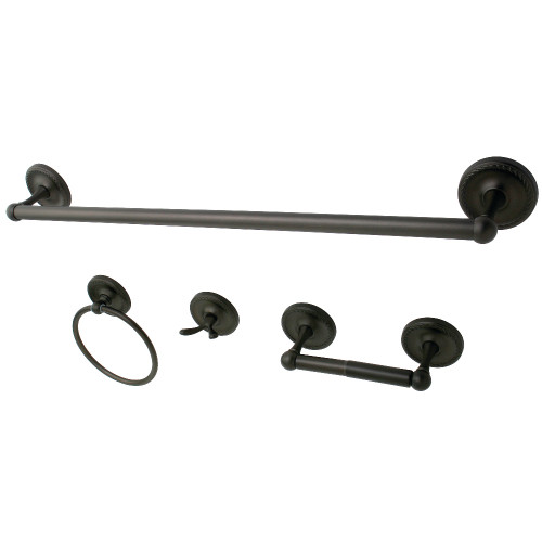 Kingston Brass BAK911478ORB 4-Piece Bathroom Accessories Set, Oil Rubbed Bronze - 26" Towel Bar, Towel Ring, Robe Hook, Toilet Paper Holder Kingston Brass BAK911478ORB 4-Piece Bathroom Accessories Set, Oil Rubbed Bronze - 26" Towel Bar, Towel Ring, Robe Hook, Toilet Paper Holder