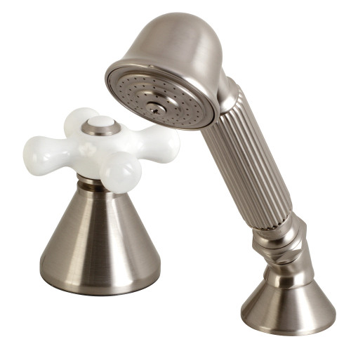 Kingston Brass KSK2368PXTR Deck Mount Hand Shower with Diverter for Roman Tub Faucet, Brushed Nickel