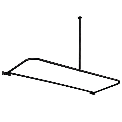 Kingston Brass CC3130 D-Shaped Shower Curtain Rod, Matte Black