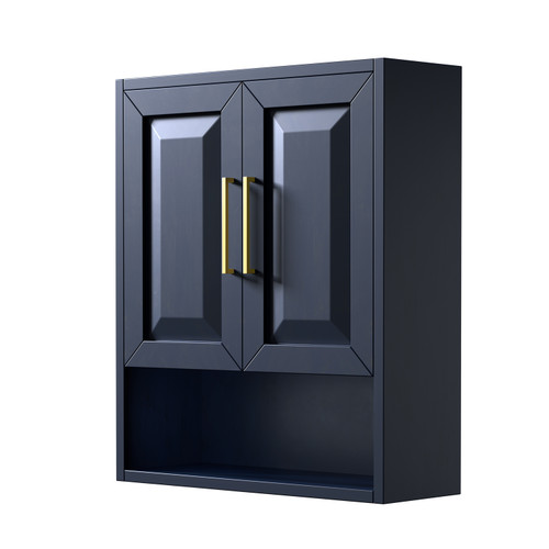 Wyndham WCV2525WCBL Daria 24 inch Wall-Mounted Storage Cabinet in Dark Blue