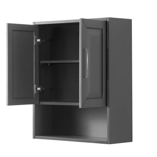 Wyndham WCV2525WCKG Daria 24 inch Wall-Mounted Storage Cabinet in Dark Gray