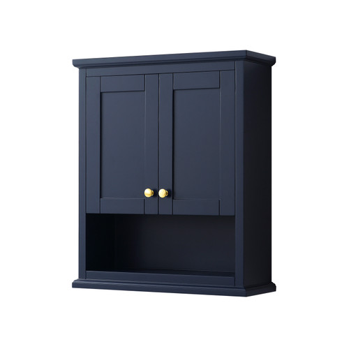 Wyndham WCV2323WCBL Avery 24 inch Wall-Mounted Bathroom Storage Cabinet in Dark Blue
