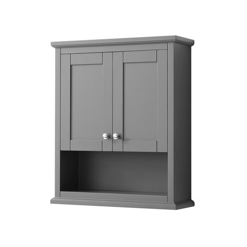Wyndham WCV2323WCKG Avery 24 inch Wall-Mounted Bathroom Storage Cabinet in Dark Gray