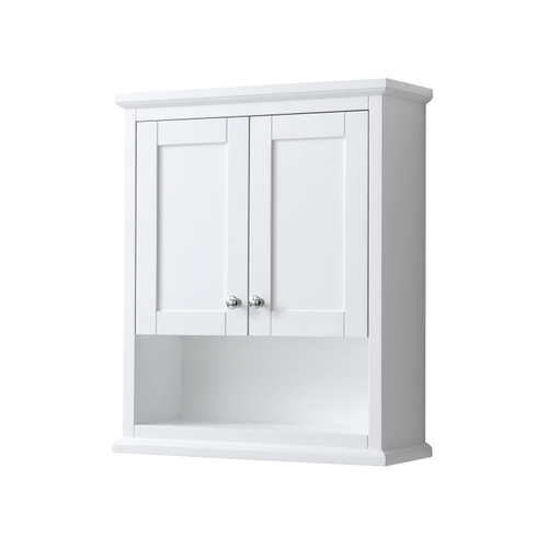 Wyndham WCV2323WCWH Avery 24 inch Wall-Mounted Bathroom Storage Cabinet in White