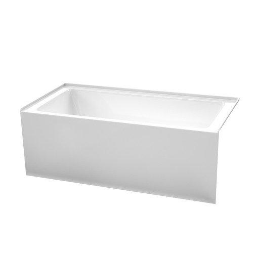 Wyndham WCBTW16030RMBTRIM Grayley 60 x 30 Inch Alcove Bathtub in White with Right-Hand Drain and Overflow Trim in Matte Black