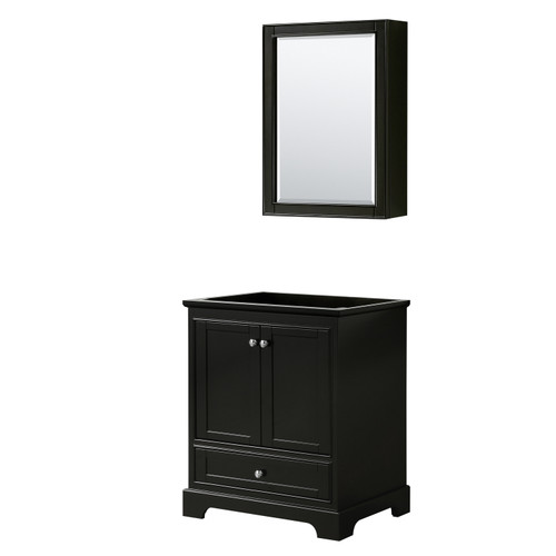 Wyndham WCS202030SDECXSXXMED Deborah 30 Inch Single Bathroom Vanity in Dark Espresso, No Countertop, No Sink, and Medicine Cabinet Wyndham WCS202030SDECXSXXMED Deborah 30 Inch Single Bathroom Vanity in Dark Espresso, No Countertop, No Sink, and Medicine Cabinet