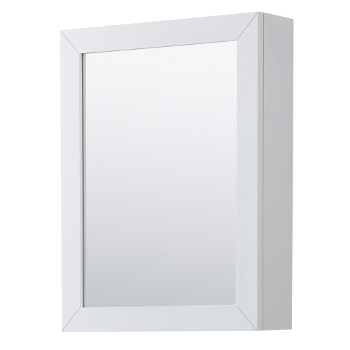 Wyndham WCV252530SWHC2UNSMED Daria 30 Inch Single Bathroom Vanity in White, Light-Vein Carrara Cultured Marble Countertop, Undermount Square Sink, Medicine Cabinet