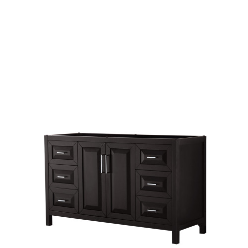 Wyndham WCV252560SDECXSXXMXX Daria 60 Inch Single Bathroom Vanity in Dark Espresso, No Countertop, No Sink, and No Mirror