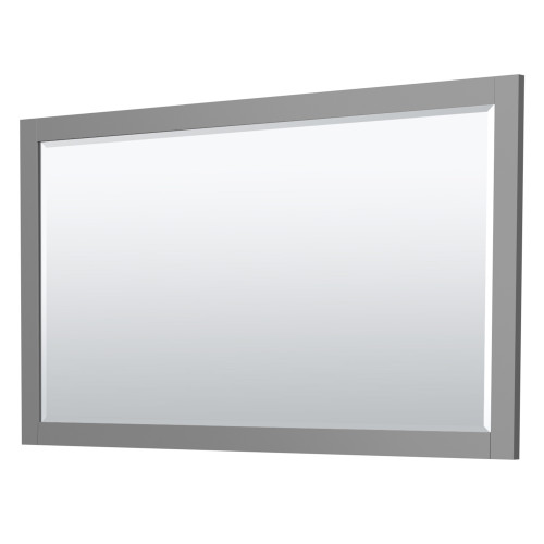 Wyndham WCF292960DKGWCUNSM58 Miranda 60 Inch Double Bathroom Vanity in Dark Gray, White Cultured Marble Countertop, Undermount Square Sinks, Brushed Nickel Trim, 58 Inch Mirror