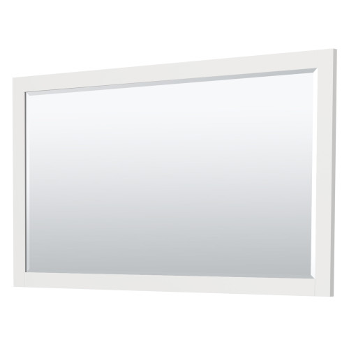 Wyndham WCF292960DWGWCUNSM58 Miranda 60 Inch Double Bathroom Vanity in White, White Cultured Marble Countertop, Undermount Square Sinks, Brushed Gold Trim, 58 Inch Mirror