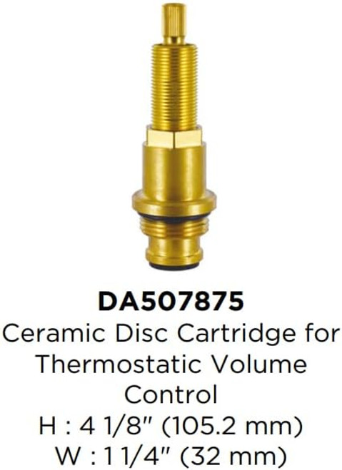 Gerber DA507875 Brass Cartridge For Thermostatic Volume Control