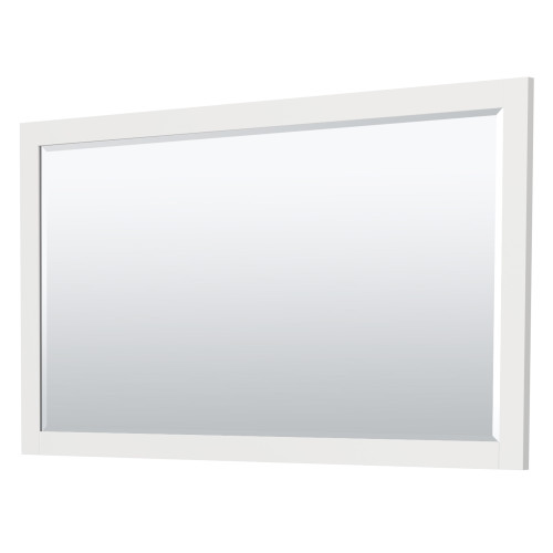 Wyndham WCF292960SWHWCUNSM58 Miranda 60 Inch Single Bathroom Vanity in White, White Cultured Marble Countertop, Undermount Square Sink, Brushed Nickel Trim, 58 Inch Mirror