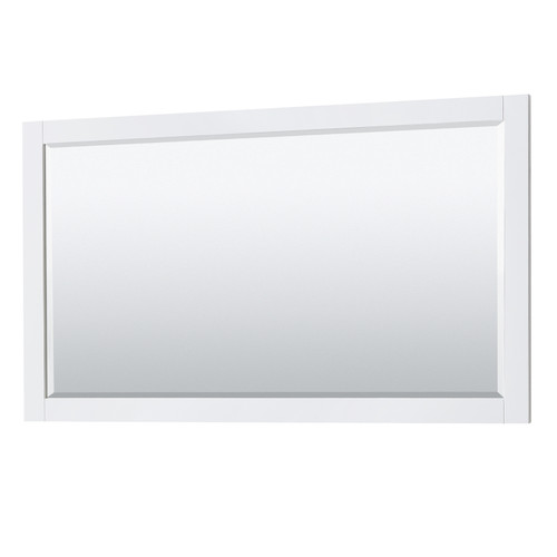 Wyndham WCV232360DWGWCUNSM58 Avery 60 Inch Double Bathroom Vanity in White, White Cultured Marble Countertop, Undermount Square Sinks, 58 Inch Mirror, Brushed Gold Trim