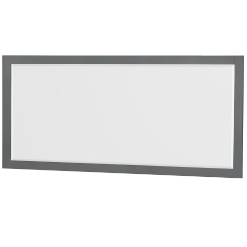 Wyndham WCS141472DKGC2UNSM70 Sheffield 72 Inch Double Bathroom Vanity in Dark Gray, Carrara Cultured Marble Countertop, Undermount Square Sinks, 70 Inch Mirror