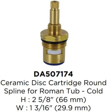 Gerber Ceramic Disc Cartridge Cold Side Round Spline For Rt - DA507174