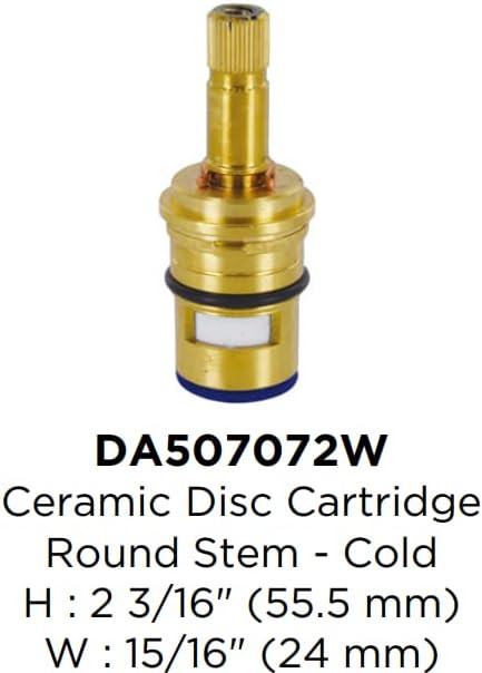 Gerber Brass Ceramic Disc Cartridge Cold Side Round Spline - DA507072W