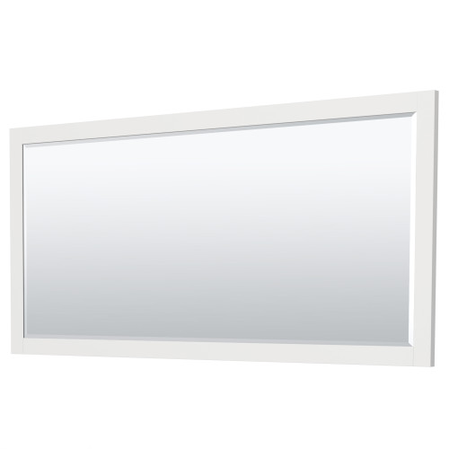 Wyndham WCF292972DWGWCUNSM70 Miranda 72 Inch Double Bathroom Vanity in White, White Cultured Marble Countertop, Undermount Square Sinks, Brushed Gold Trim, 70 Inch Mirror