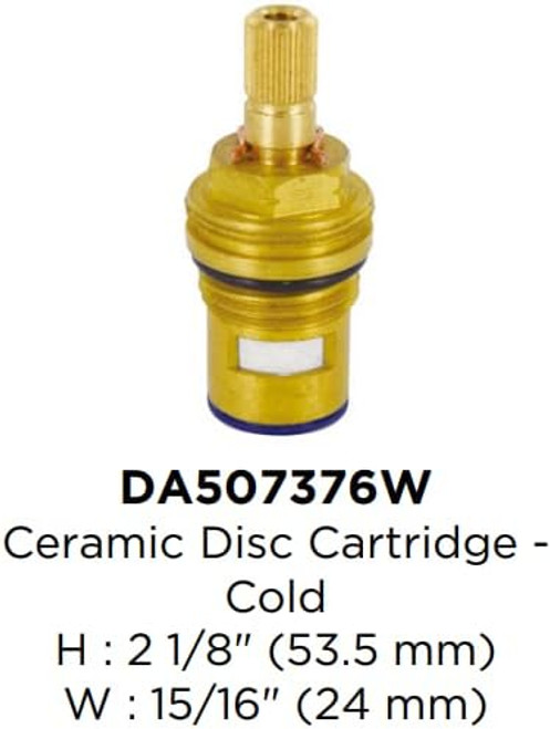 Gerber DA507376W Ceramic Disc Cartridge Cold Side For Pot Filler