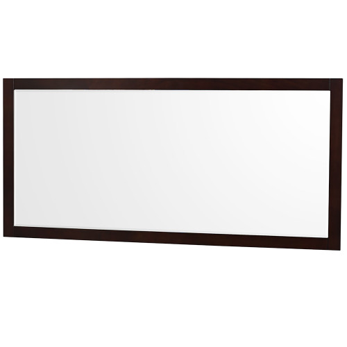 Wyndham WCS141480DESC2UNSM70 Sheffield 80 Inch Double Bathroom Vanity in Espresso, Carrara Cultured Marble Countertop, Undermount Square Sinks, 70 Inch Mirror