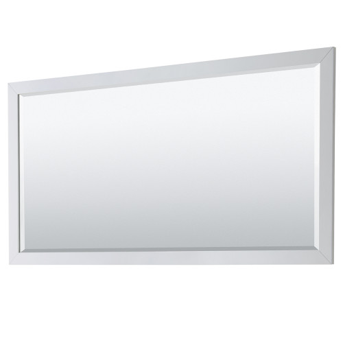 Wyndham WCV252572DWHCMUNSM70 Daria 72 Inch Double Bathroom Vanity in White, White Carrara Marble Countertop, Undermount Square Sinks, and 70 Inch Mirror